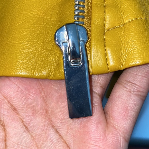 Ny&Co Leather Jacket In Mustard - Picture 5 of 6